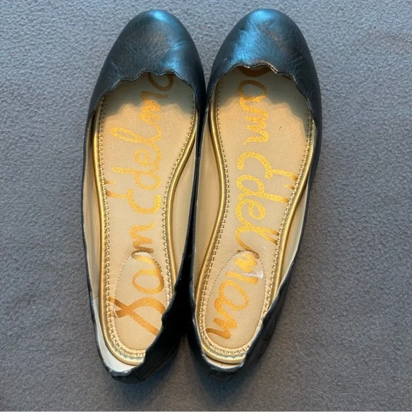 Sam Edelman Finnegan Black Leather Loafers with Scalloped Design Size 10M - Picture 9 of 13